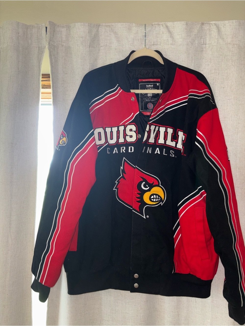 Louisville Cardinals Red & Black Varsity Bomber Jacket